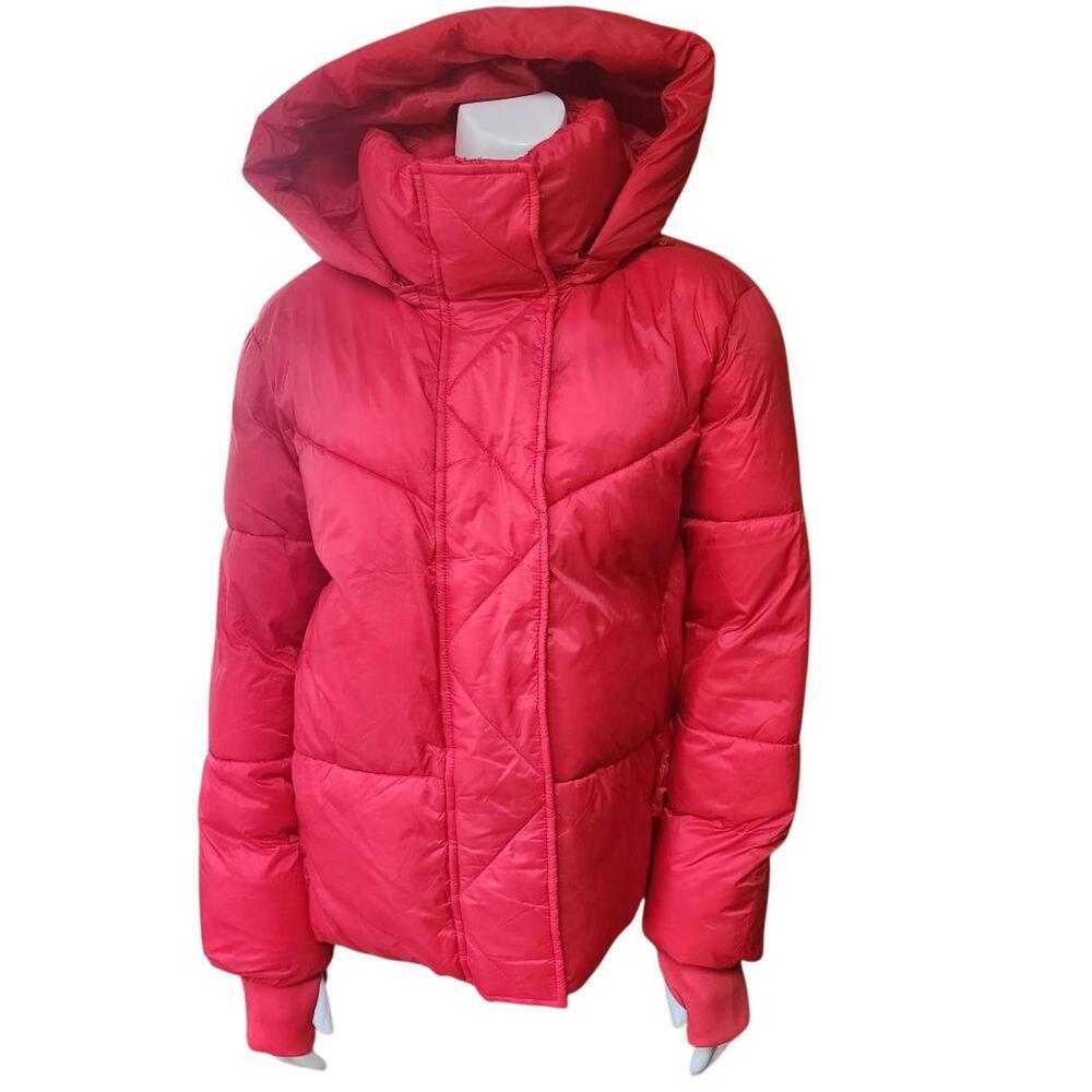 BCBGeneration Premium Performance Women's Red Puffer Jacket with Hood (S) - Picture 3 of 8